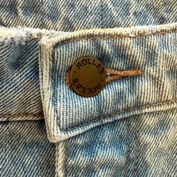 Rolla’s Cropped Straight Frayed Hem Cuff Denim Jeans Light Wash Women’s size 26 - Picture 7 of 11